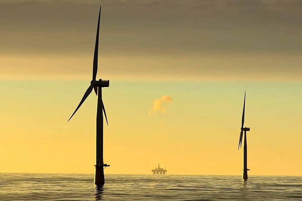 Floating wind turbines at the Hywind Tampen wind farm