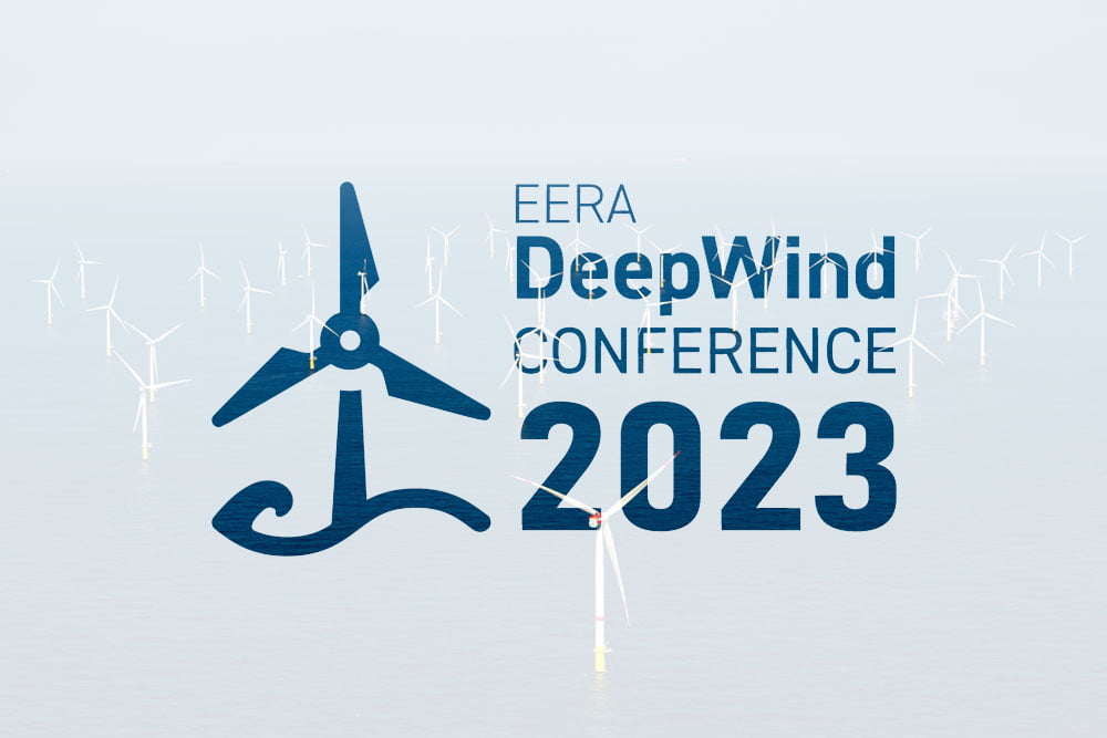 EERA DeepWind logo composite image with offshore wind turbines.