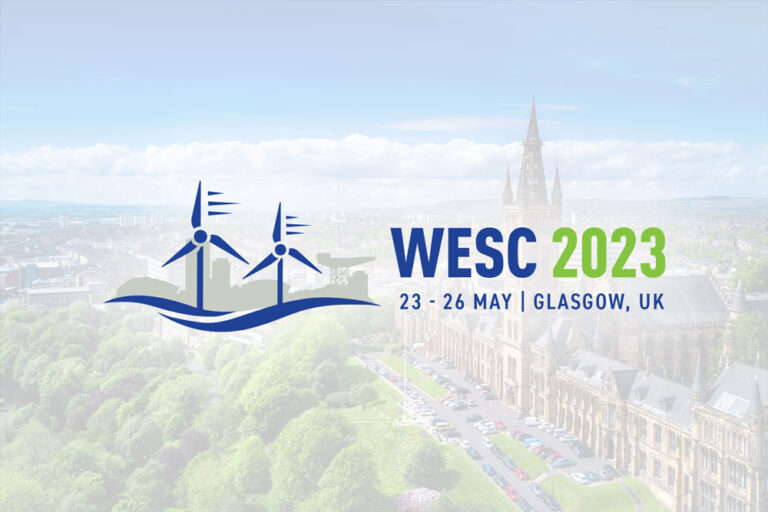 Logo of WESC overlayed on an aerial image of Glasgow.