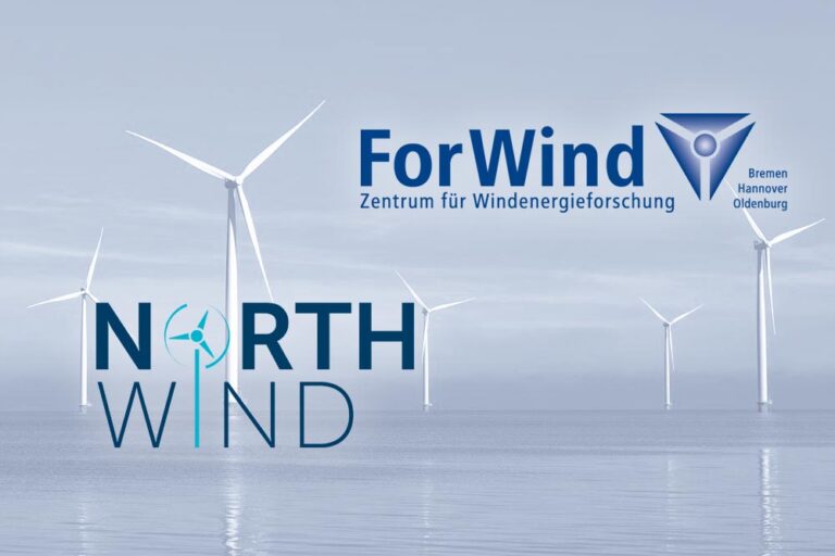 ForWind and NorthWind logos, with offshore wind farm underlay.